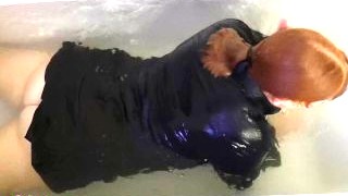 Schoolgirl Blows Bubbles Underwater