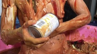 Worst EVER Disgusting Food Splosh - Horrendous! Sexy Girl Plays In Mess