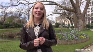 Hot, Blonde Masseuse With Small Tits Is Wearing Black Stockings And Getting Fucked From The Back