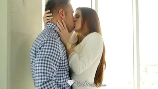 Gorgeous Busty Babe Is Happy To Give A Sensual Titjob To Aroused Stud