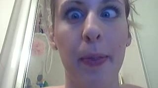 Slim Chick With Juicy Titties Takes A Shower And Masturbates There