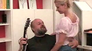 Gorgeous Blonde Babe Sucks Microscopic Cock Of The Grandpa