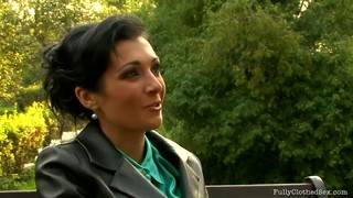 Two Brunettes In Leather Jackets Suck A Strong Lollicock In The Village House