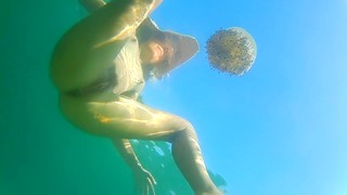 Totaly Naked Underwater  Risky Swim With My New Friends