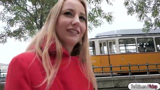 Blonde Hungarian Babe Kiki Cyrus Fucks Stranger For Cash