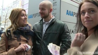 Slovak Couple Fucks On The Stairs For Money