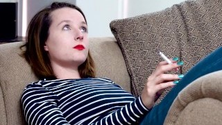 Red-Lipped Girl Smoking