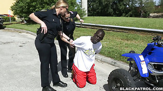 Black Convict Used By Two White Police Women For Butt Sniffing And Threesome