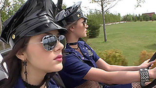noitadadesexo - Two Hot Babes In Police Uniform Get Fucked By Black Guy