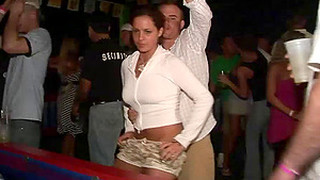 Kinky Blonde Chick Flashes Her Beautiful Tits In A Club