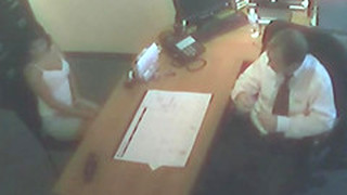 Awesome Steamy Office Sex Caught On Tape With A Gorgeous Brunette