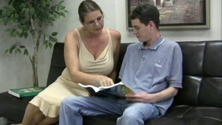 Busty Teacher For Inexperienced Guy