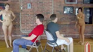 3 Chicks, 2 Dicks, In This Game Of Bounce The Ball In The Hole